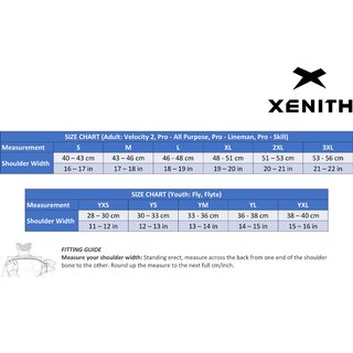 XENITH Velocity Pro Light All Position Schulterpad - schwarz Gr. S
