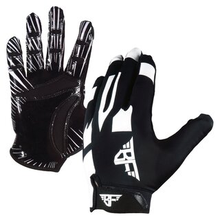 BADASS Stretch Fit American Football Receiver gloves- black/white