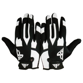 BADASS Stretch Fit American Football Receiver gloves- black/white M/L