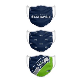 NFL Face Covers, 3er-Pack - Seattle Seahawks