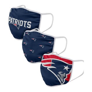 NFL Face Covers, Mund Nase Masken, 3er-Pack - New England Patriots