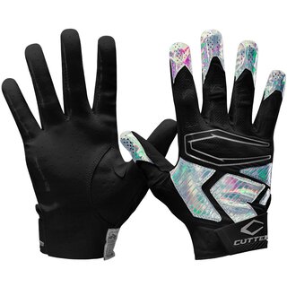 Cutters S500 Rev Pro 4.0 Iridescent Receiver Gloves - Black/Iridescent. Silver 2XL