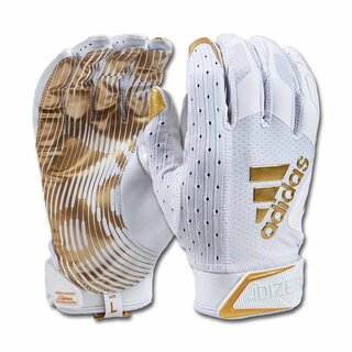 adidas adizero 9.0  AF1166 American Football Receiver Handschuhe - weiß-gold