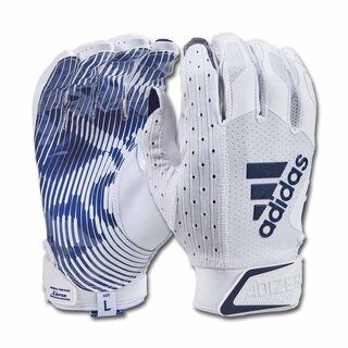 adidas adizero 9.0  AF1166 118 American Football Receiver Gloves - white-navy
