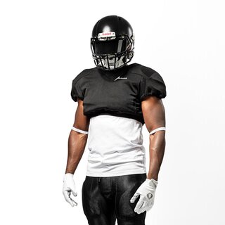 Famus American Football Cropped Jersey - black S