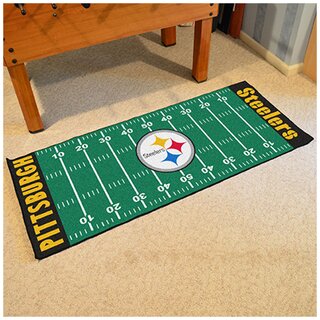 NFL American Football Rug, Football Field Runner 75 x180 cm - Team Pittsburgh Steelers