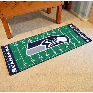 NFL American Football Rug, Football Field Runner 75 x180 cm - Team Seattle Seahawks