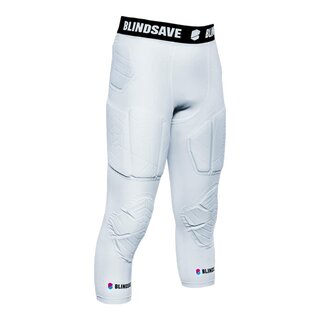 BLINDSAVE 3/4 Tights with Full Protection, 6 Pad Underpants white S