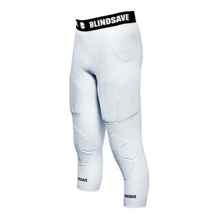 BLINDSAVE 3/4 Tights with Full Protection, 6 Pad Unterhose wei S