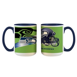 NFL Seattle Seahawks Logo und Helm Tasse 445ml, Becher