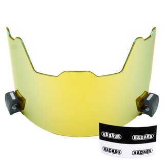 BADASS Crown Football Visor coloured tinted - Mirror Gold