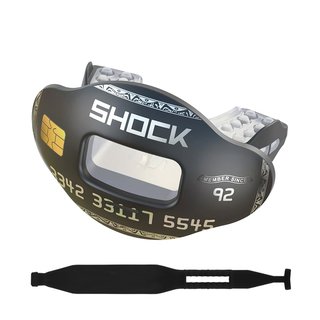 Shock Doctor Max AirFlow 2.0 Mouthguard with Strap - chrome black card