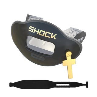 Shock Doctor Max AirFlow Lipguard 3D, with tether - cross gold