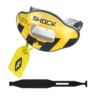 Shock Doctor Max AirFlow Lipguard 3D, with tether - Yellow Striped