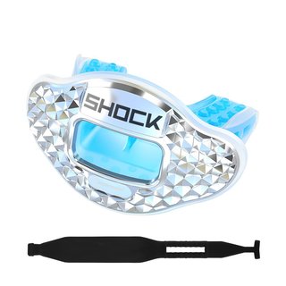 Shock Doctor Max AirFlow Lipguard 3D, with tether - chrome platinum