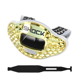 Shock Doctor Max AirFlow Lipguard with tether - chrome 3D 24K
