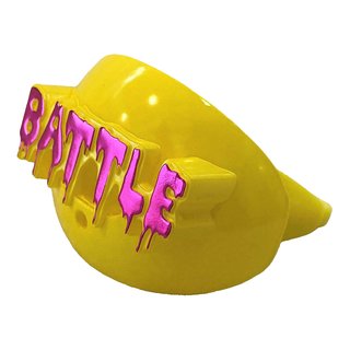 BATTLE Oxygen 3D Football Mouthguard with lipshield -  Yellow/Pink Battle