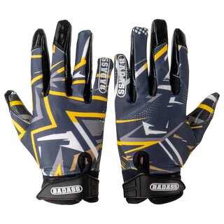 BADASS Structure 1.0 American Football Receiver Gloves - yellow/grey Size XL