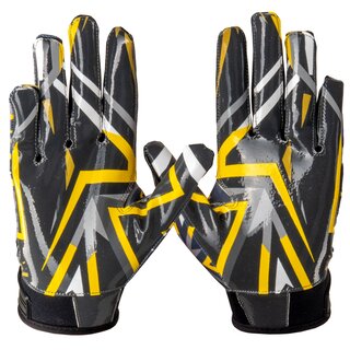 BADASS Structure 1.0 American Football Receiver Gloves - yellow/grey Size XL