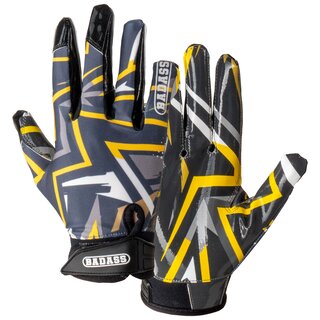 BADASS Structure 1.0 American Football Receiver Handschuhe - gelb/grau Gr.XL