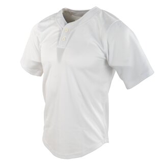 Active Athletics Youth Baseball Jersey, 2 Button Henley Jersey - white size YXL