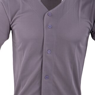 Active Athletics Baseball Jersey, Full Button Jersey - grey size S