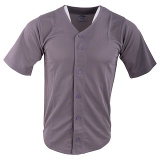Active Athletics Youth Baseball Jersey, Full Button Jersey grey size YL