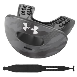 Under Armour Air Mouthpiece with Lipshield and Removable Strap - Black Camo
