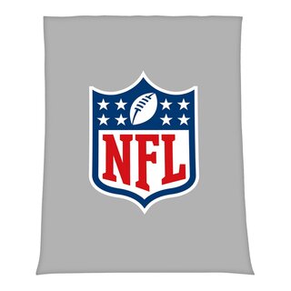 NFL Wellsoft fleece blanket NFL Shield Logo - 150cm x 200cm Grey