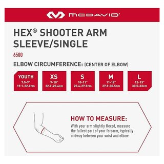McDavid 6500 HEX Forearm protection, arm cuff/Shooter arm sleeve - red size S