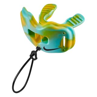 Nike Alpha Lip Protector Mouthguard + quick release Strap - turquoise yellow