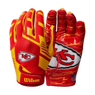 Wilson NFL Stretch Fit Adult Receiver Gloves - Team Kansas City Chiefs