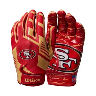 Wilson NFL Stretch Fit Adult Receiver Gloves - Team San Francisco 49ers