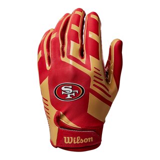 Wilson NFL Stretch Fit Adult Receiver Handschuhe - Team San Francisco 49ers