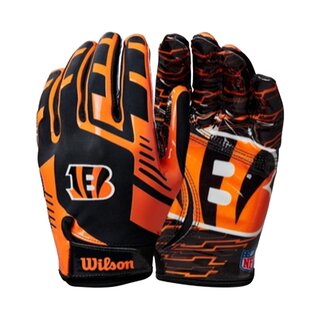Wilson NFL Stretch Fit Adult Receiver Gloves - Team Cincinnati Bengals