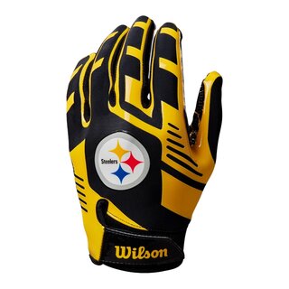 Wilson NFL Stretch Fit Adult Receiver Gloves - Team Pittsburgh Steelers