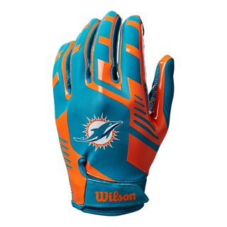 Wilson NFL Stretch Fit Adult Receiver Gloves - Team Miami Dolphins