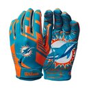 Wilson NFL Stretch Fit Adult Receiver Gloves - Team Miami...