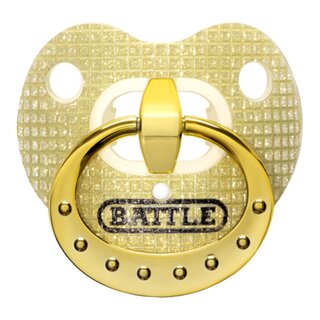 BATTLE Oxygen Mouthguard with Lipshield Diamonds Binky - gold
