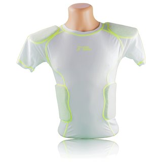 Active Athletics Honeycomb 5 Pad Shirt mit Rippen und Schulterpolsterung - weiß Gr. S