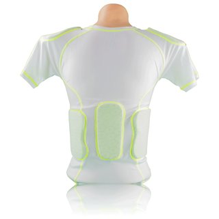 Active Athletics Honeycomb 5 Pad Shirt mit Rippen und Schulterpolsterung - weiß Gr. S