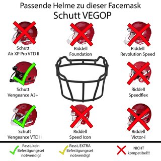 Schutt Vengeance VTD II Facemask VEGOP - red
