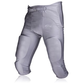 Full Force Football Gamepants Crusher with 7 Integrated Pads - silver size M