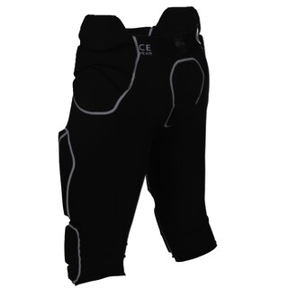 Full Force football 7-pocket pants with 7 pads sewn into the pants, black