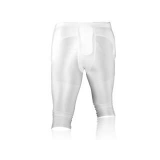 Full Force American Football Gamehose Stretch mit integrierten 7 Pocket Pad All in One - wei Gr. S