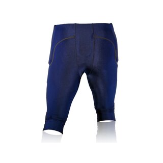 Full Force American Football Gamehose Stretch mit integrierten 7 Pocket Pad All in One - navy Gr. YM