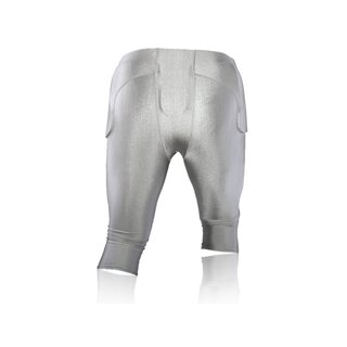 Full Force American Football Gamehose Stretch mit integrierten 7 Pocket Pad All in One - silber Gr. 4XL