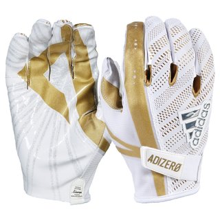 adidas adizero 5-star 6.0 American Football Receiver Handschuhe - wei/gold Gr. 2XL
