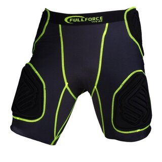 Full Force American Football Underpants Shocc Lite 5 Pocket Pad - Black / Neon Green