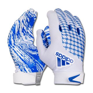 adidas adiFAST 2.0 Receiver American Football Handschuhe - wei/royal Gr. S